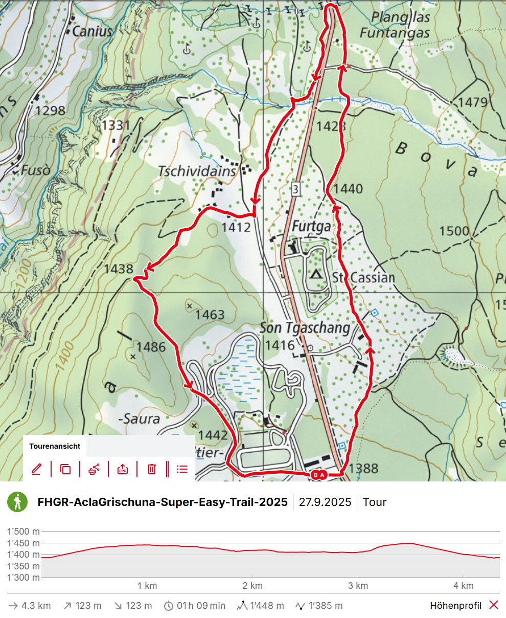 Map FHGR Acla Grischuna Super Easy Trail 2025 Lenzerheide