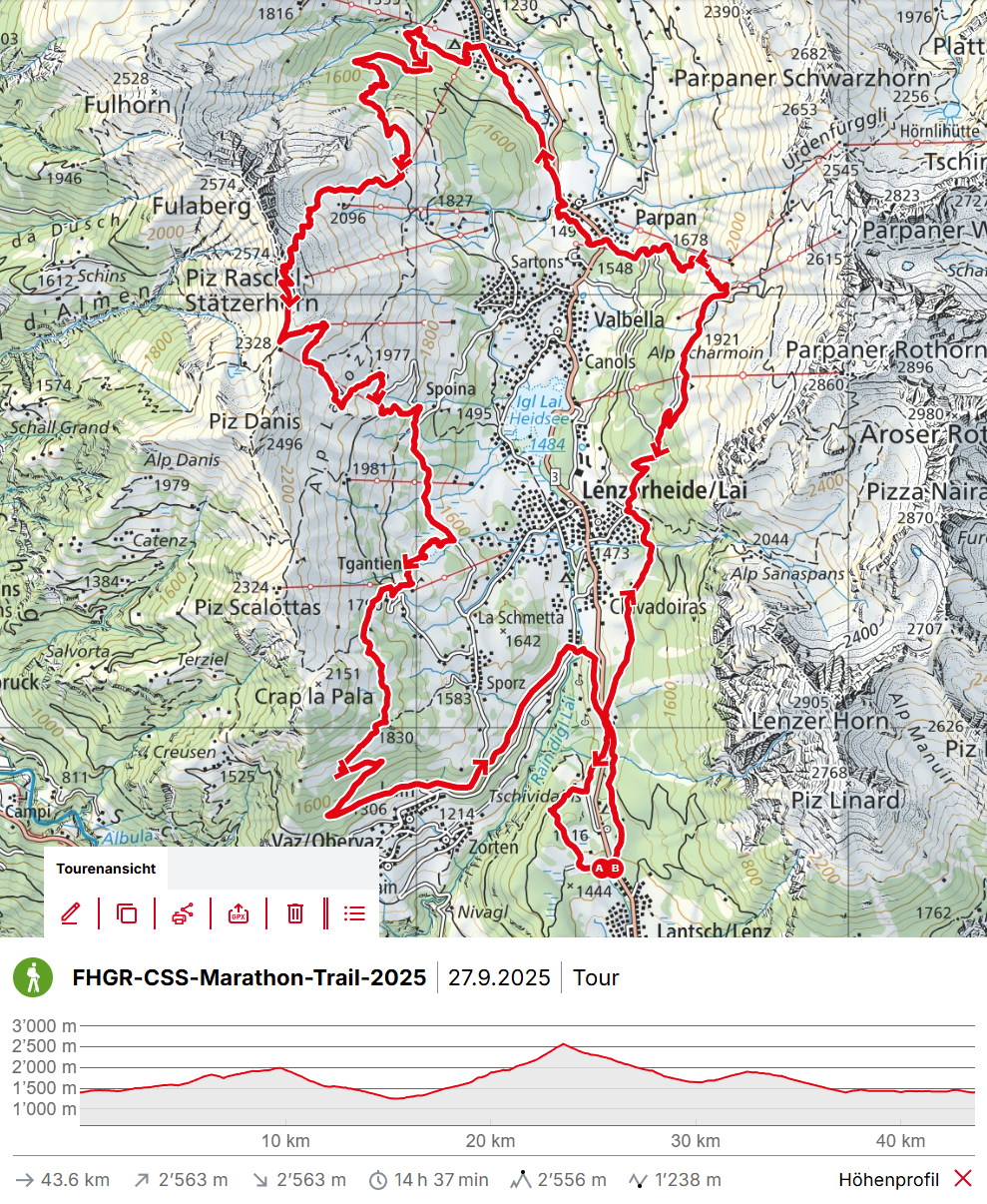 Map FHGR CSS Marathon Trail 2025 Lenzerheide