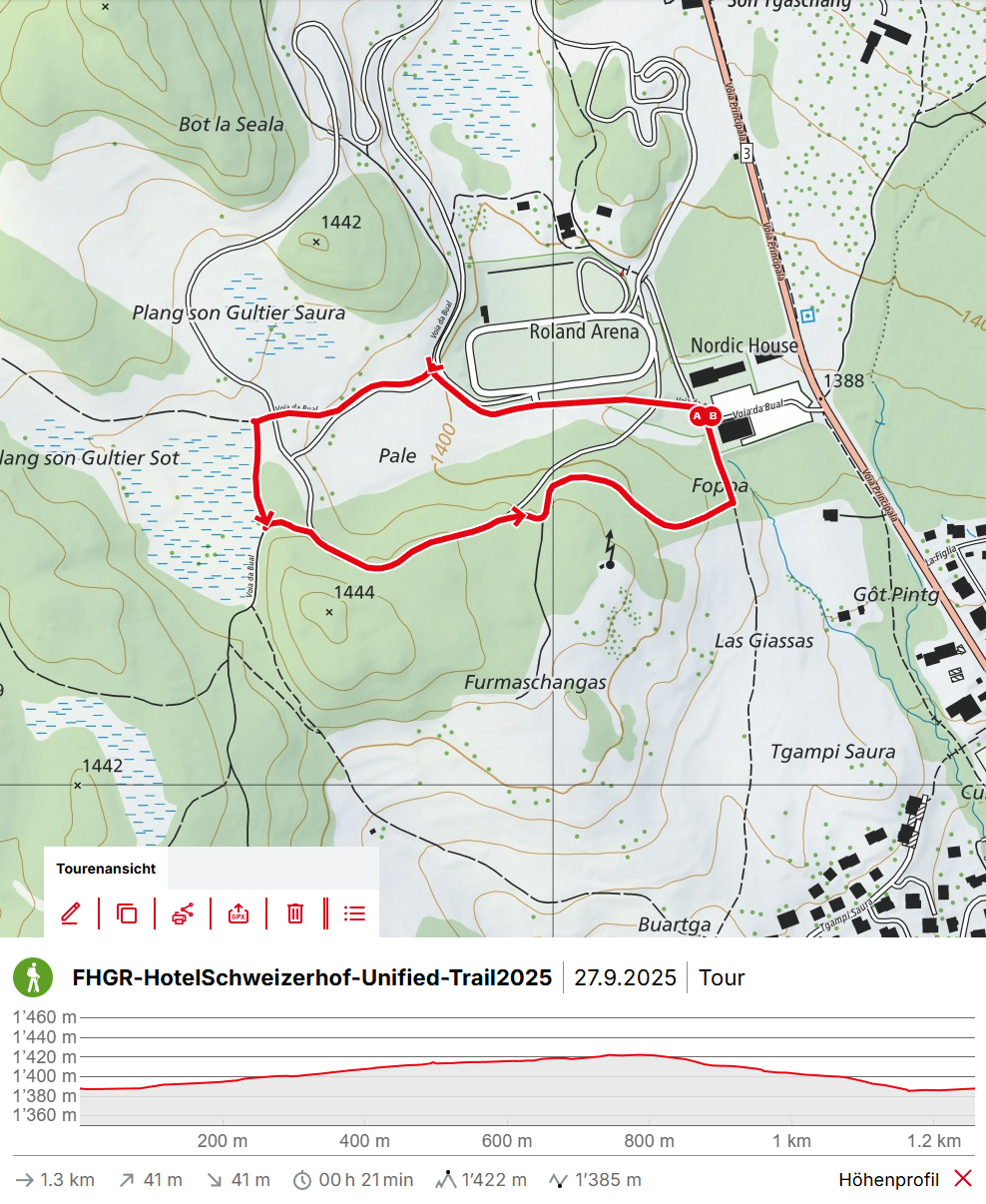 Map FHGR Hotel Schweizerhof Unified Trail 2025 Lenzerheide